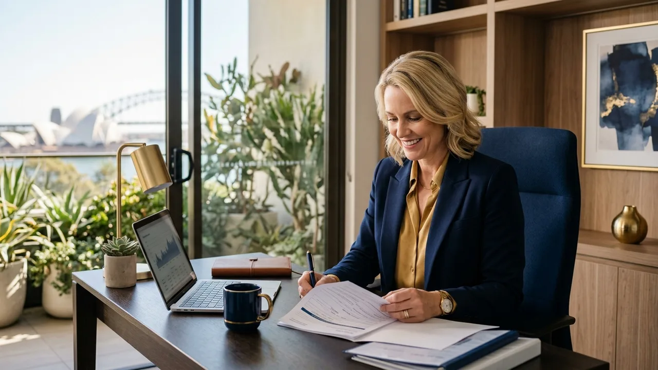 A self-employed Sydney borrower reviewing home loan options with a broker